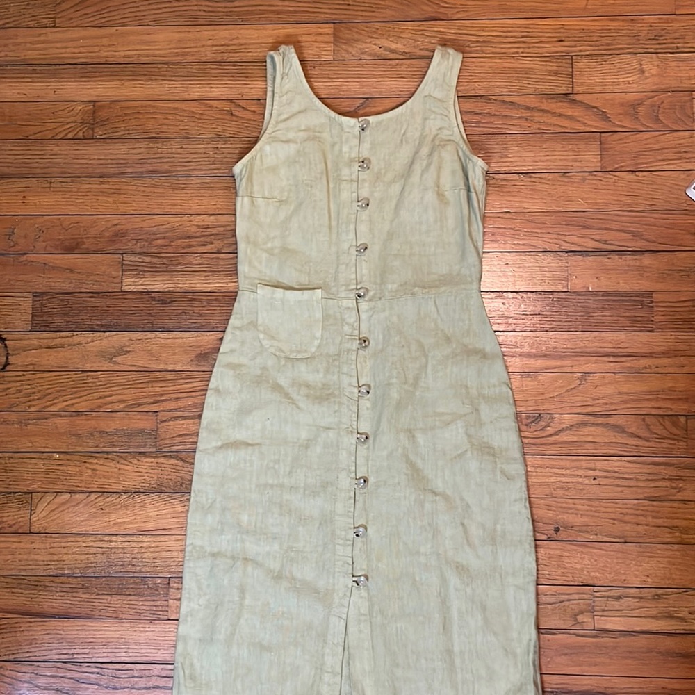 Paloma Wool Linen green dress Galatea Dress XS